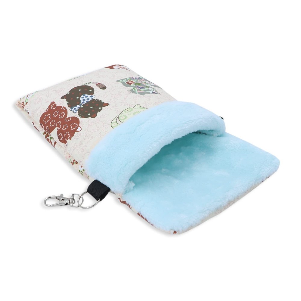 Small Pet Sleeping Pouch Warm Bed Hideout Size M Pink Cat