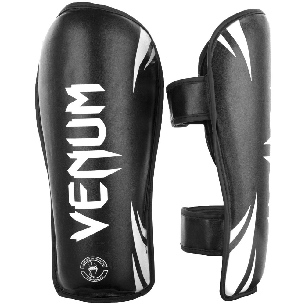 Venum Challenger Hook and Loop Shin Guards - Black