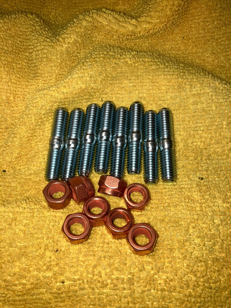 Vw Bug Exhaust Stud 8x38 plus 8 Copper coated Nuts