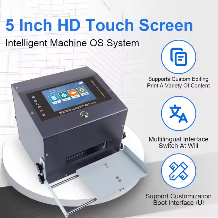 Desktop inkjet printer prints bottle QR code, batch number, production date