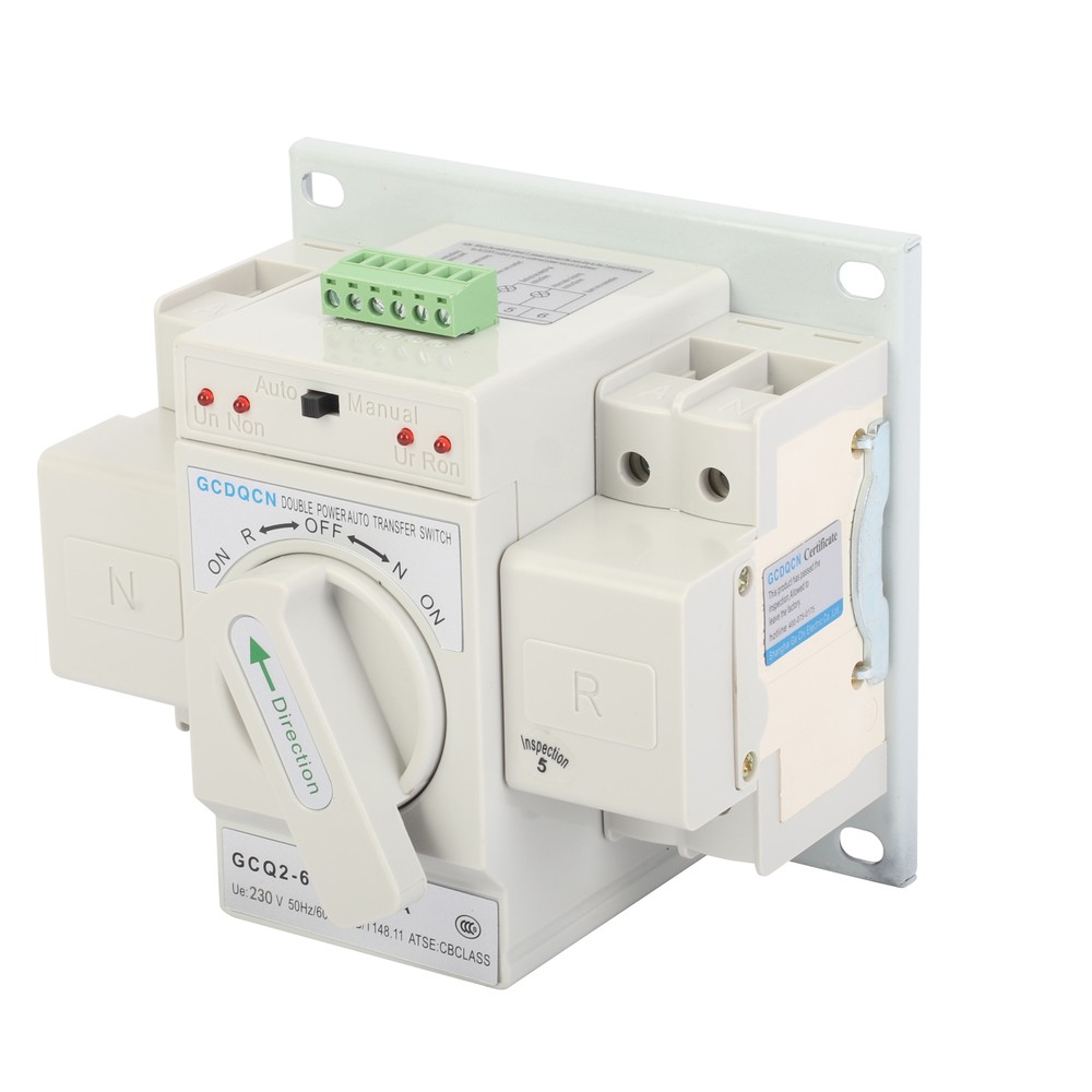 63A 2P 220V Dual Power Automatic Transfer Switch Generator Changeover Switch
