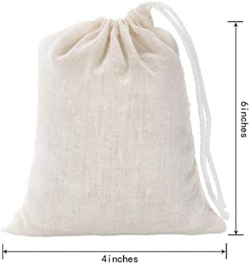 Bulk Cotton Drawstring Bags - Pack of 50