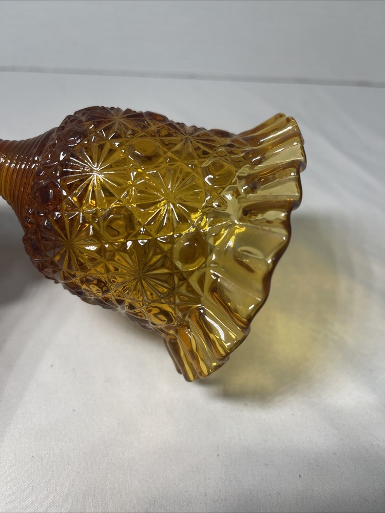 Vintage Fenton Colonial Amber Daisy & Button Bell