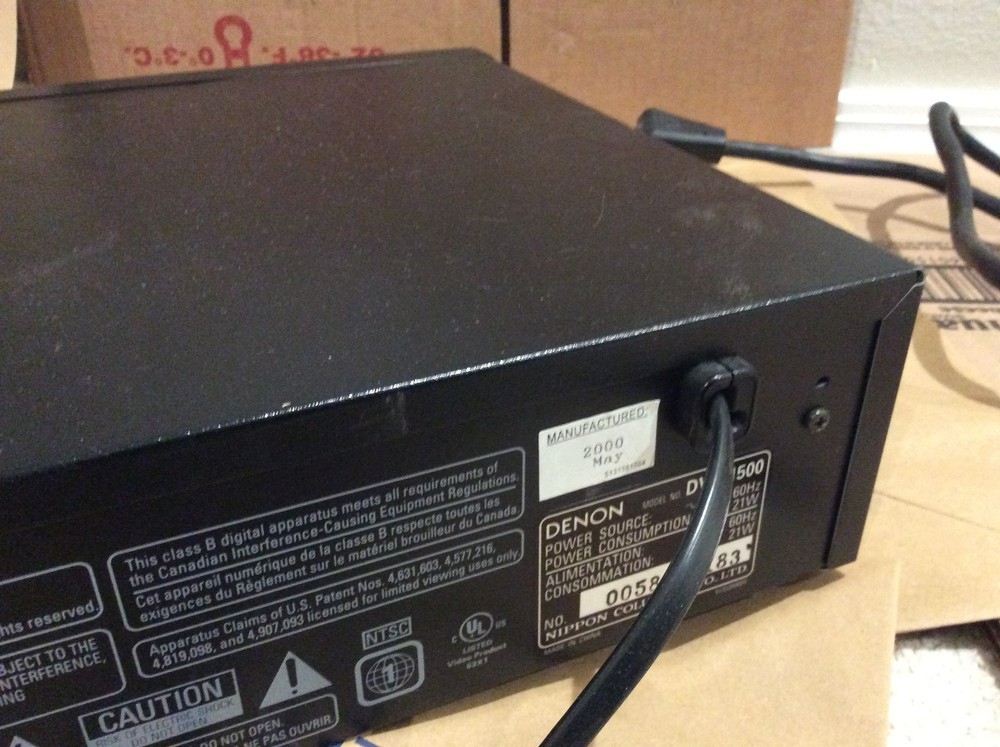 Denon DVD-1500 DVD Player Tested NO REMOTE