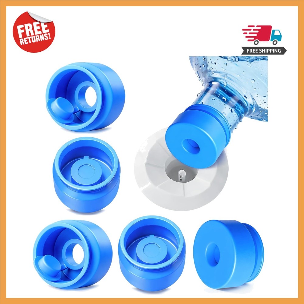 3-Pack Reusable Silicone Water Jug Caps - Non-Spill Design for 55mm Bottles