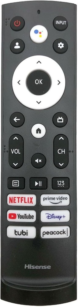 Hisense OEM Remote Control for Select Hisense TVs (No Voice Function)