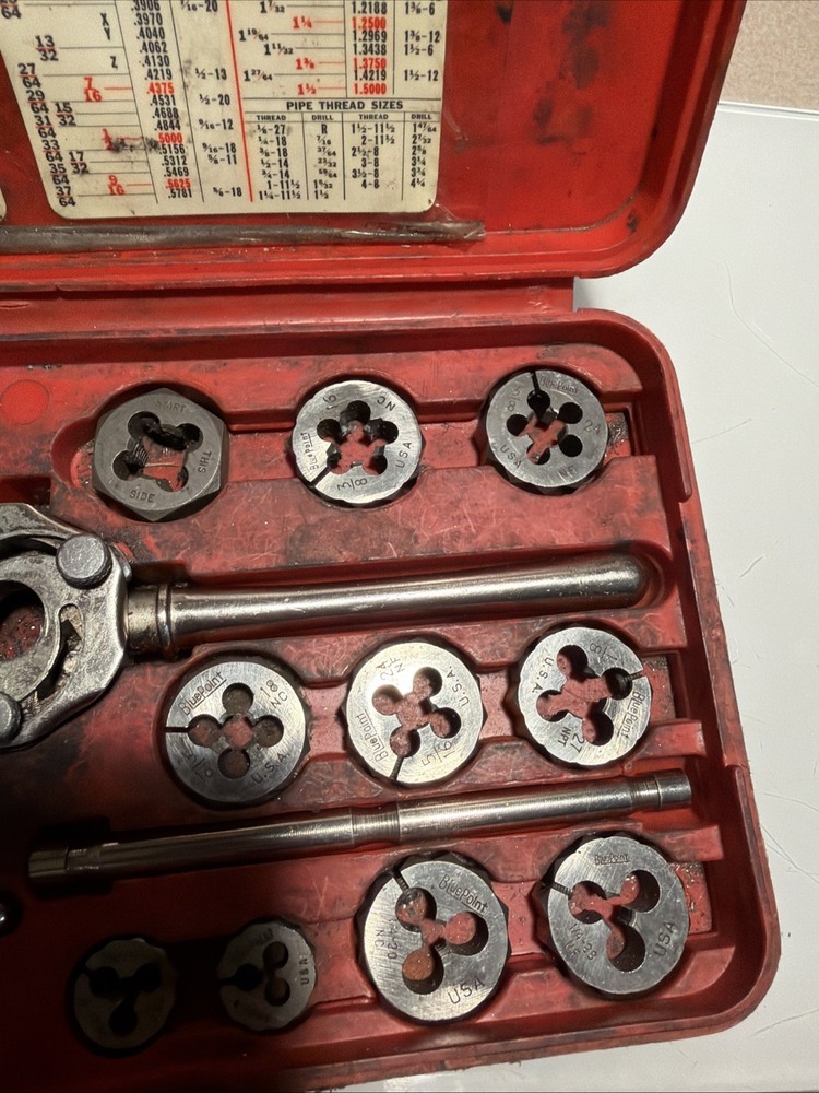 Vintage Blue Point TD2425 SAE tap and die set partial incomplete