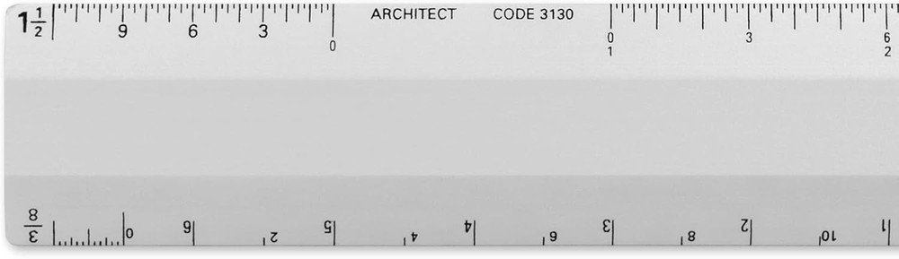 Architect 6 inch Ruler Scale w/ 4 Bevel for Drawing, Drafting & Engineering, ...