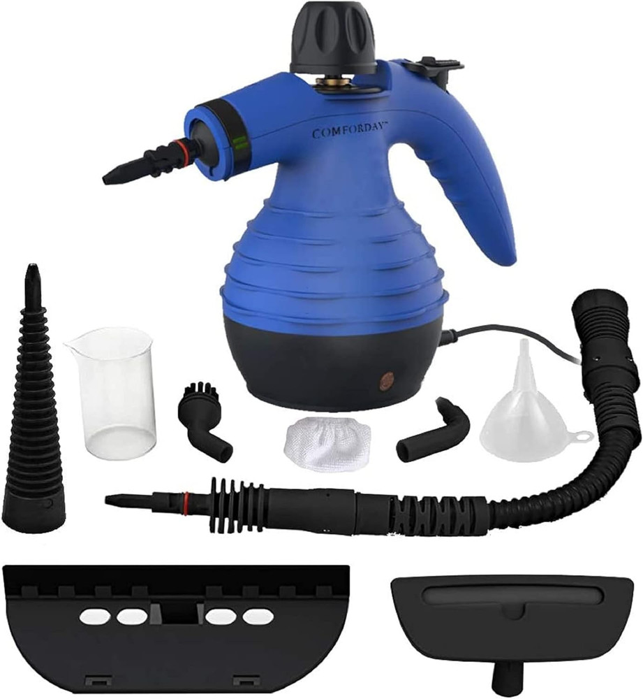 Handheld Pressurized Steam Cleaner - Multi-Purpose Steamer with 9-Piece Accessor
