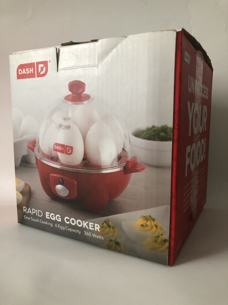 DASH Rapid Egg Cooker Automatic One Touch 6 Egg Boiled Poached Omelette NEW
