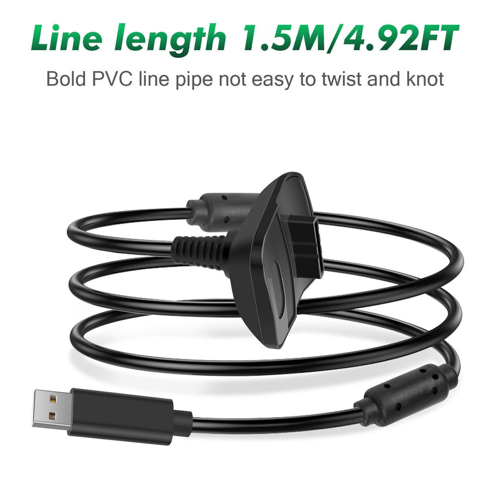 2 Battery Pack & Charger Dock For Microsoft Xbox 360 Wireless Controller Black