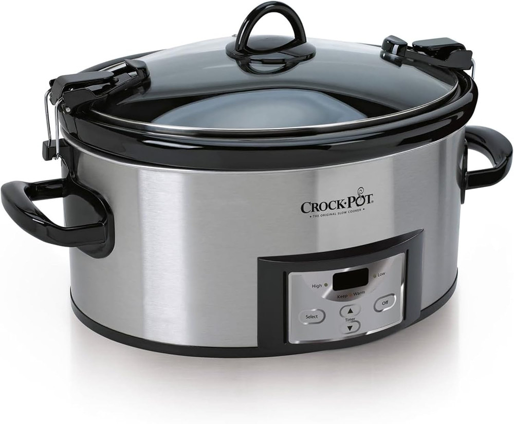 Crock-Pot 6 Quart Cook & Carry Programmable Slow Cooker with Digital Timer Stain