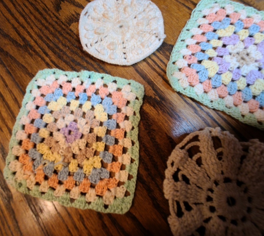Crochet knitting Doilies Samples Vintage