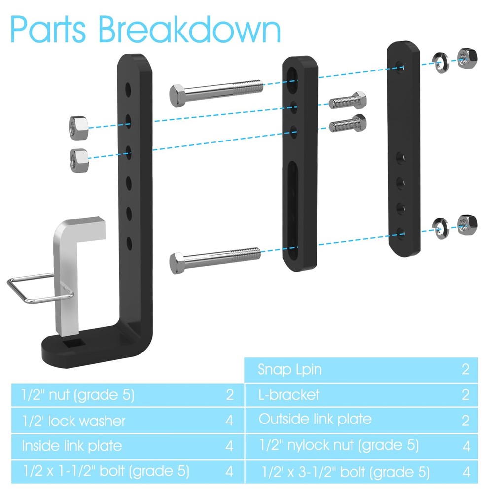 2PCS Trailer Sway Control Bracket Replacement for Equalizer Hitch-Weight Dist...