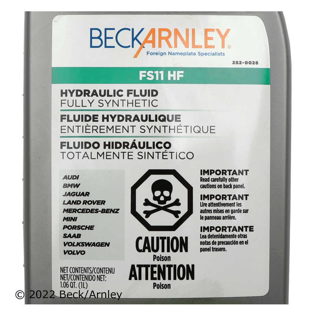 Hydraulic System Fluid Beck/Arnley 252-0028
