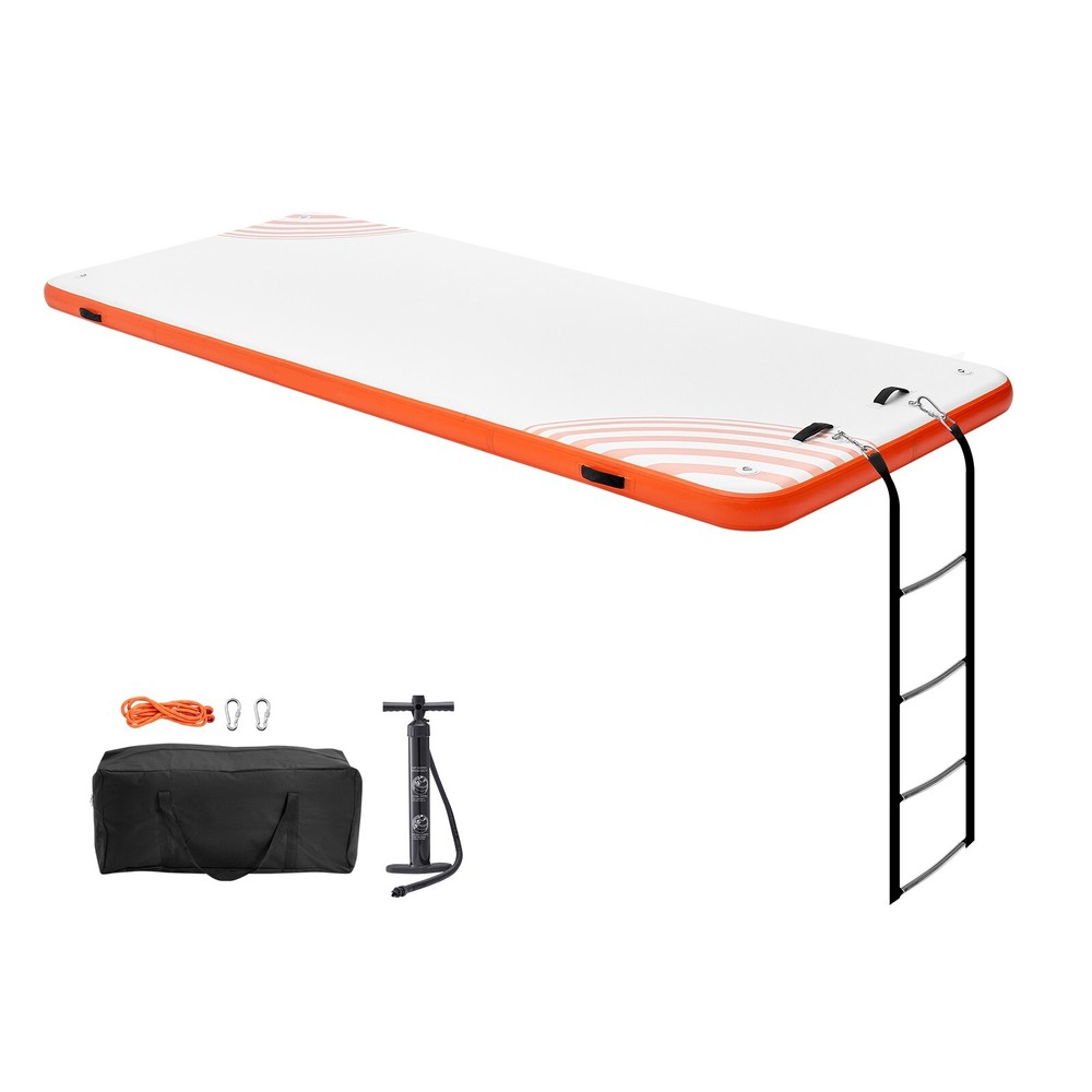 Inflatable Floating Dock 15x6FT Inflatable Dock Platform Mat with Ladder
