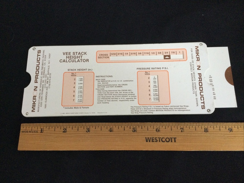 Mikron Products Vee Stack Height Calculator