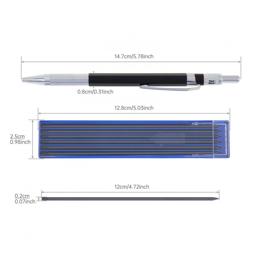 2 Pack Carpenter Pencils Mechanical Pencils with 24 Refills, Construction Pencil