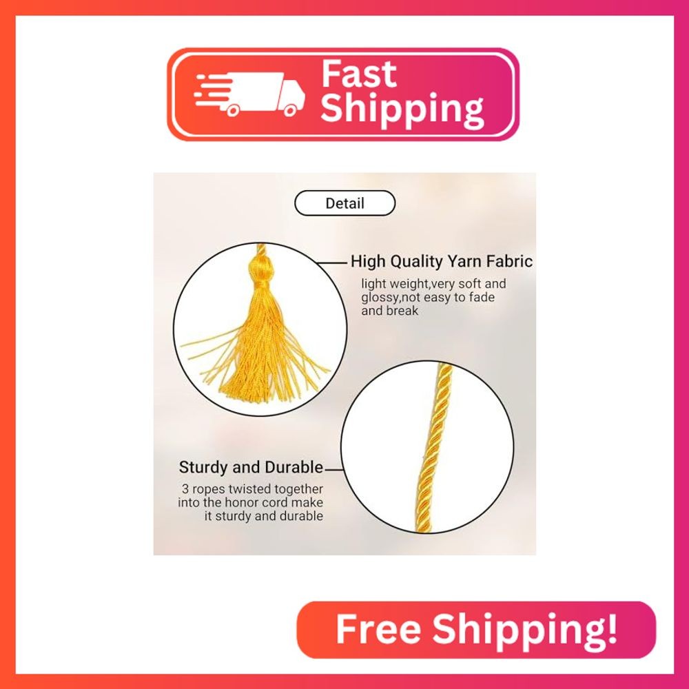 Graduation Honor Cords, 68" Long (Gold)
