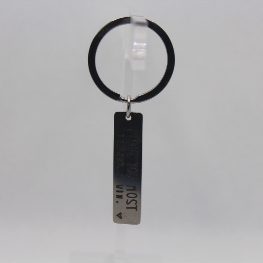 Silver Keychain with Engraved Message