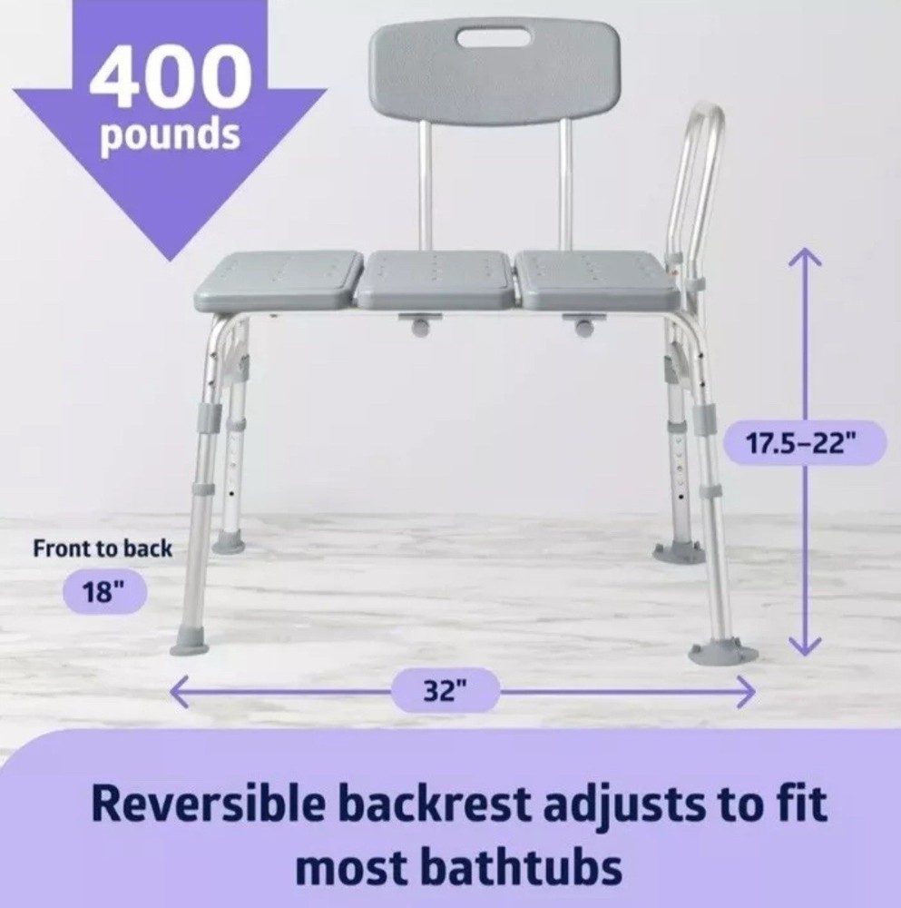 Guardian Transfer Bench With Back Push Button 400 Pound Max G3 – 100KBX1