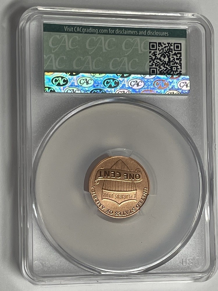 2017-S Lincoln Cent Shield Reverse Enhanced Unc CAC MS 69 RD Bay Bridge Label