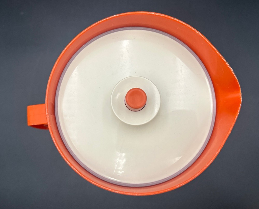Tupperware Orange 2 Quart Pitcher & Slim Tall Liquid Container W/ Pour Spout
