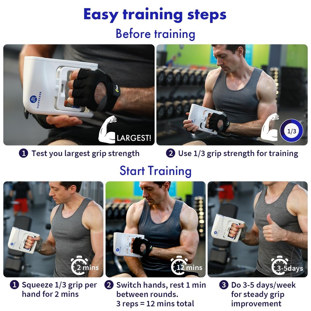 Grip Strength Tester 265lb/120kg, Digital Hand Dynamometer FDA Registered wit...