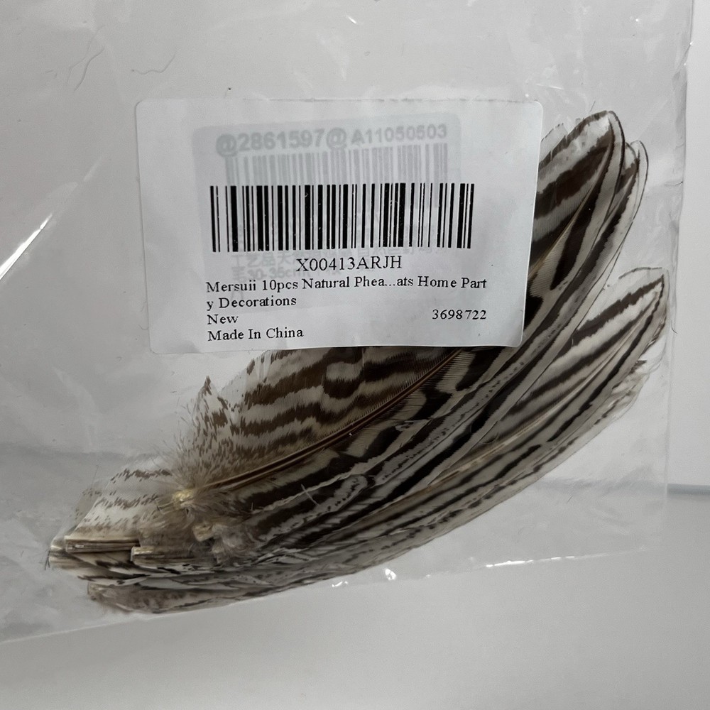 Mersuii 10 Pc Small Pheasant Feathers For Crafting/ Fly Tying 3 1/2-4”