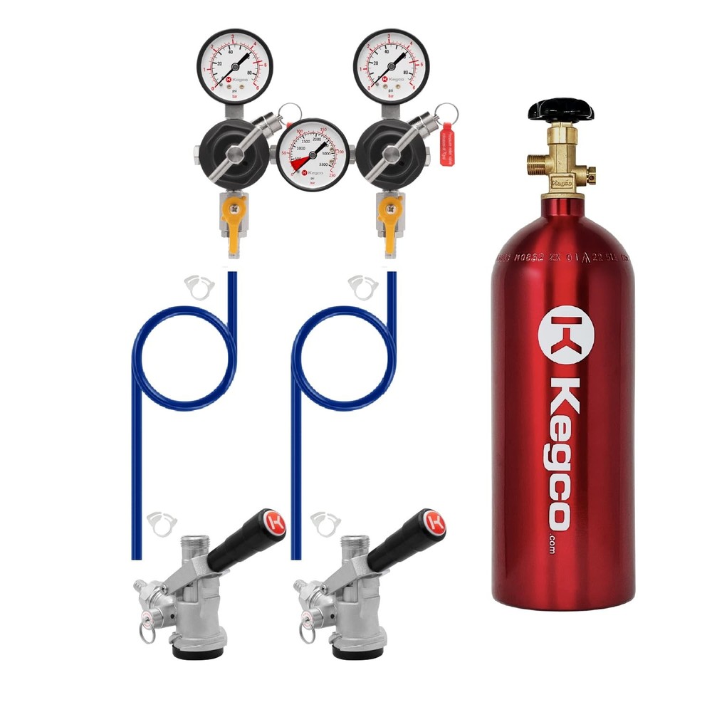 2 Product Direct Draw Kit with Dual Body Regulator - 5 lb. Co2 Tank