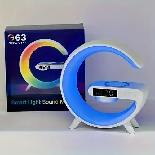 LED Alarm Clock with Wireless Charger and Bluetooth Speaker