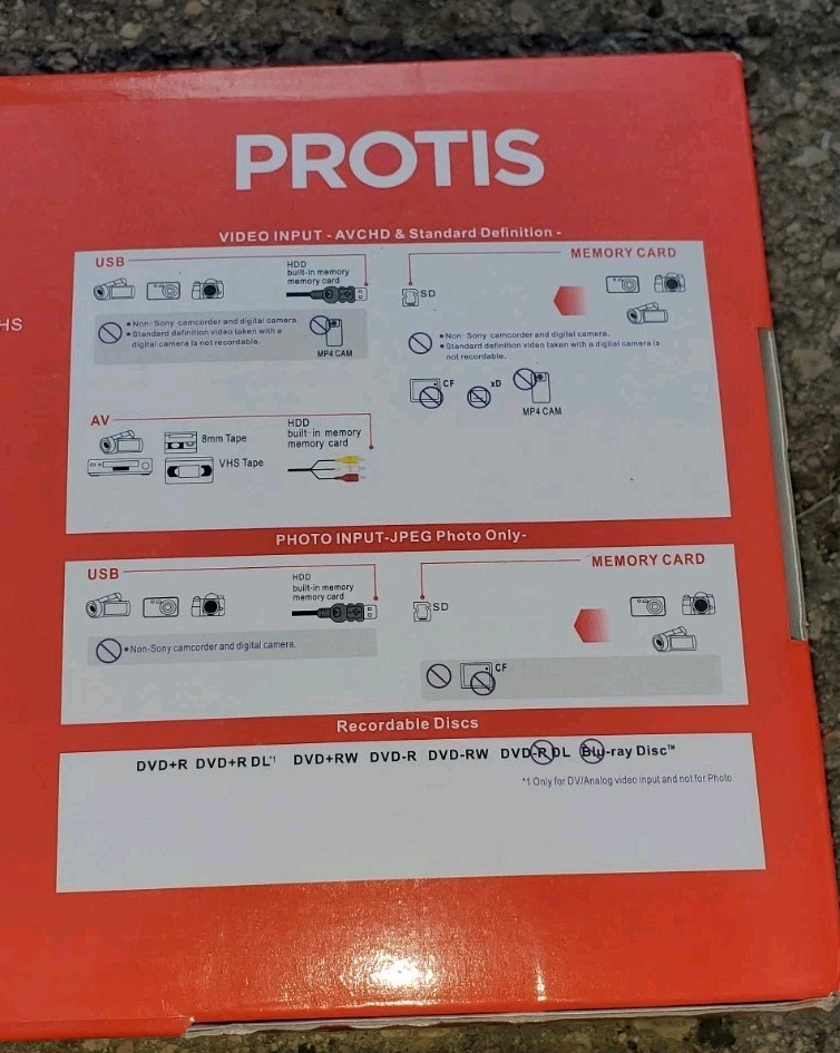PROTIS Multi-function Media Recorder PT1190 DVD Recorder / Player HDMI USB AV SD