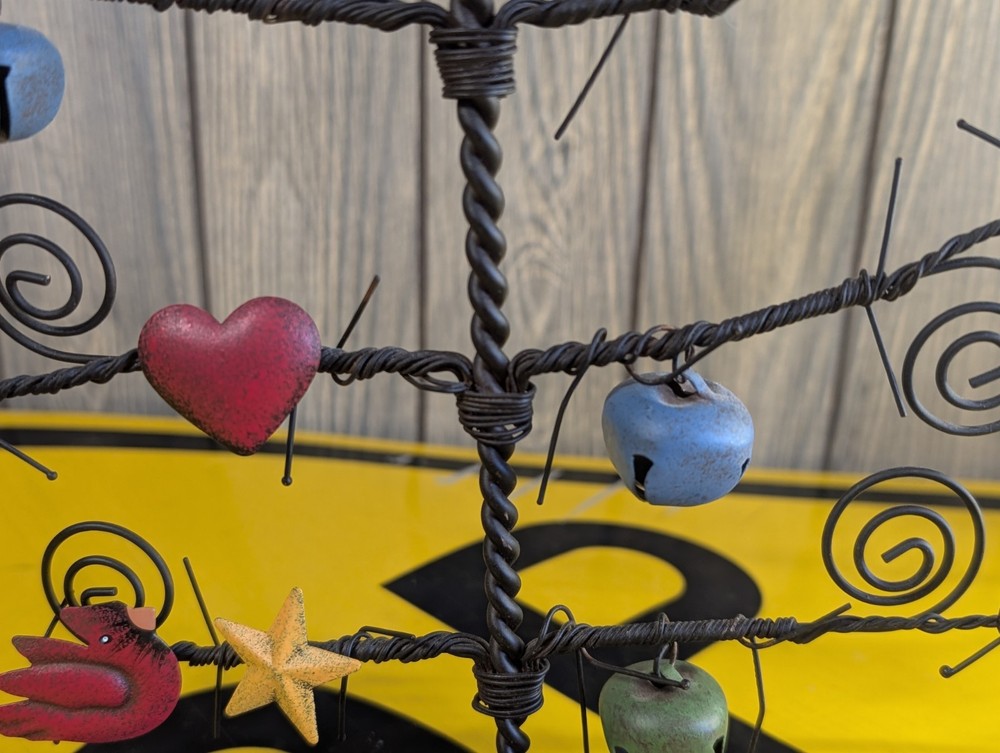 Vintage Primitive Metal Christmas Tree Table top