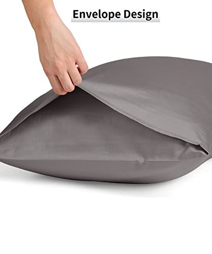 Cotton Pillow Cover 1 Pack, 600 Thread Count Pillow case Body Dark Grey