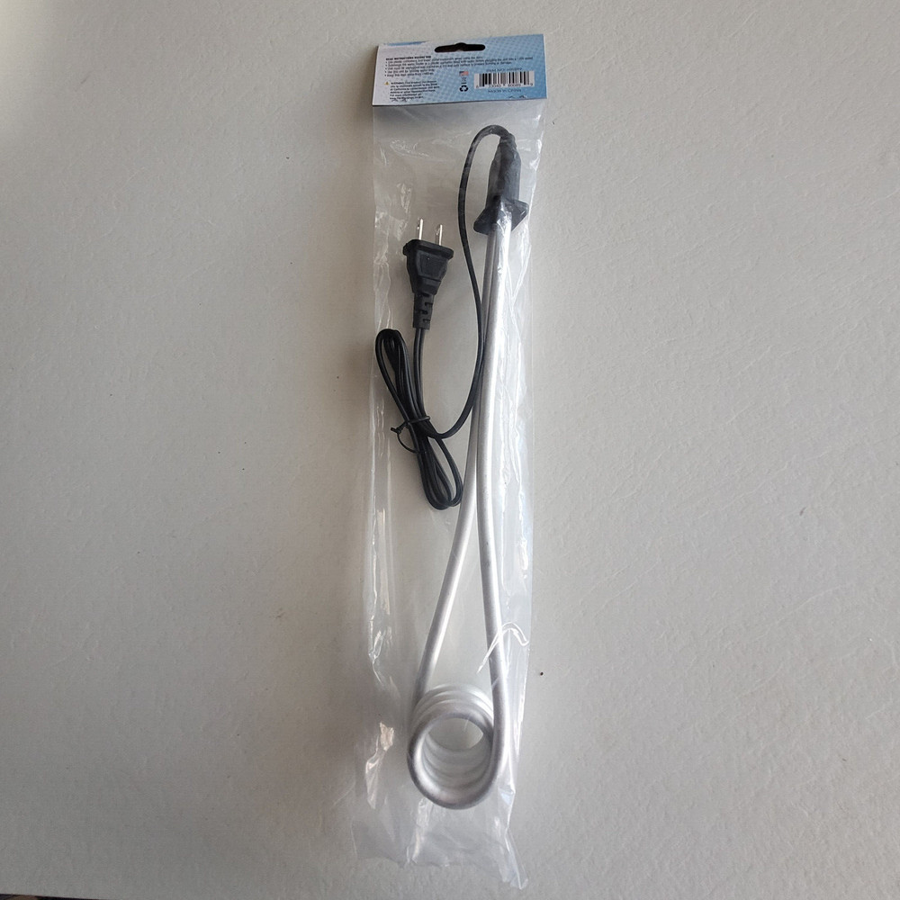 1000W Immersion Water Heater Portable Electric Submersible Coil 13.5 Inch Boiler