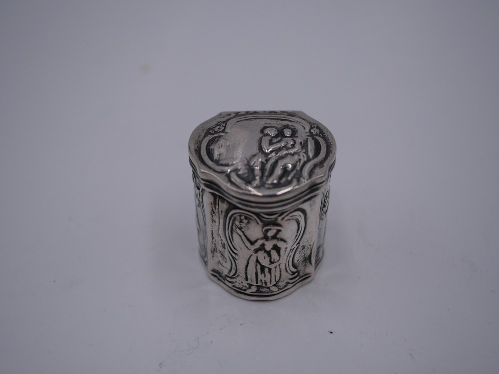 SOLID SILVER PILL BOX COUNTRY_BAS DUTCH SILVER EPOCH 18 EME