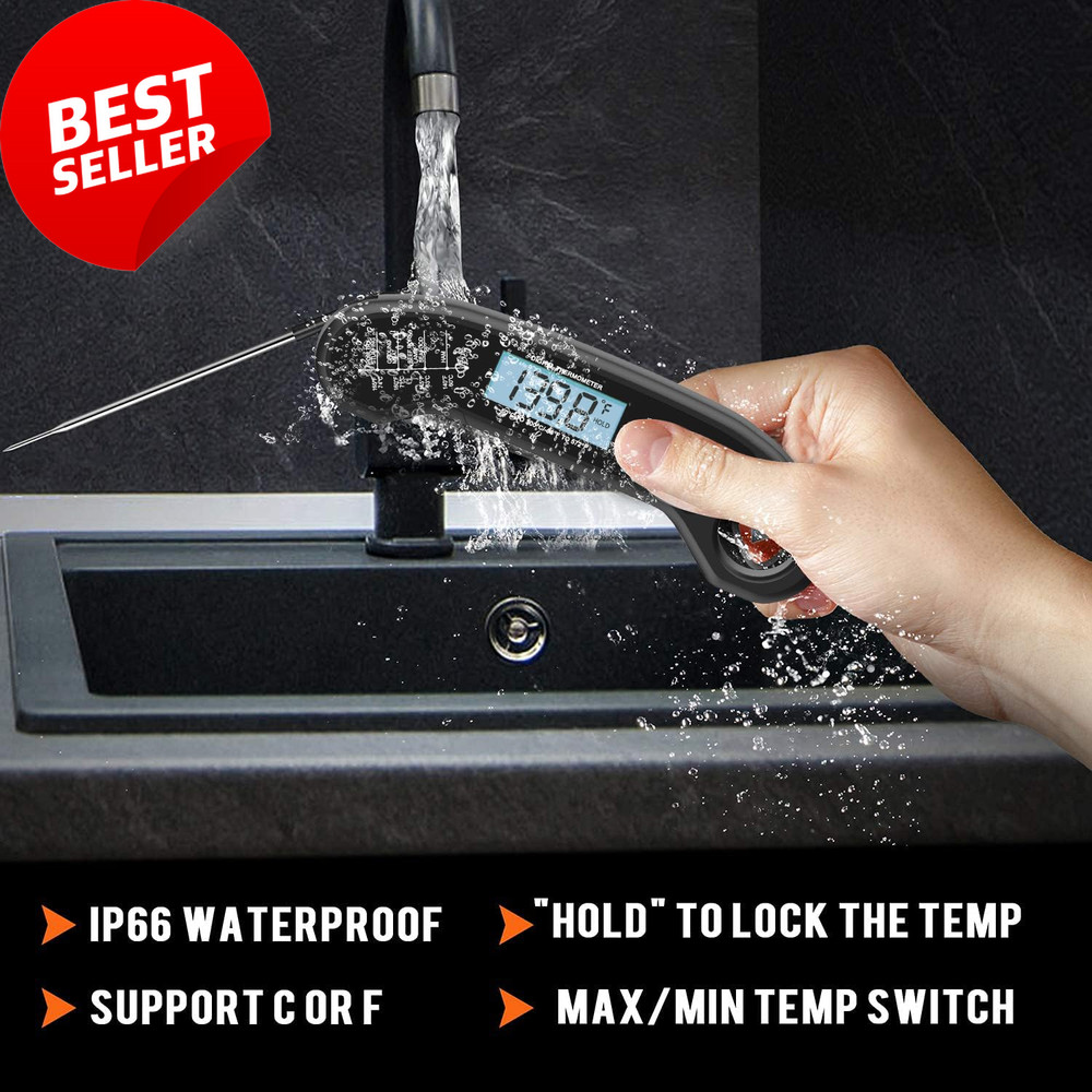 Digital Meat Thermometer Instant Read Waterproof BBQ Kitchen Cooking Probe