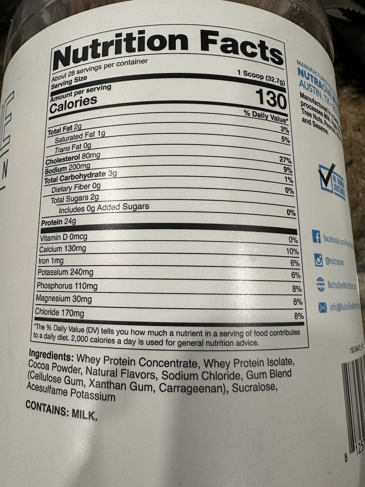 NutraOne ProteinOne Choclate - 2lbs