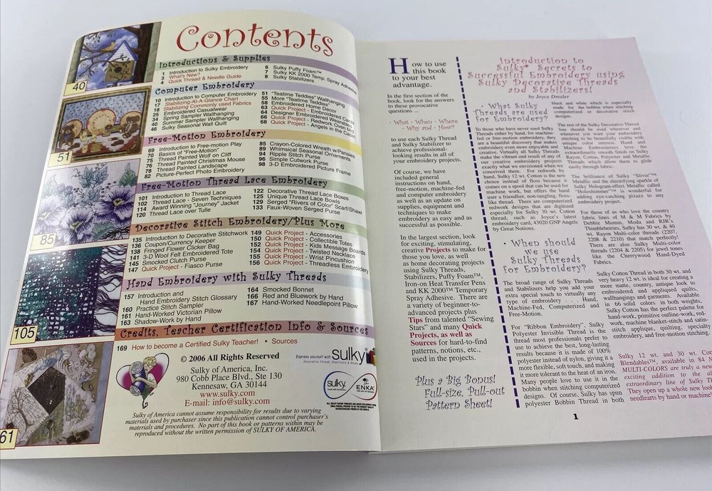 Sulky Secrets to Successful Embroidery and More WITH PRACTICE STITCH SAMPLER