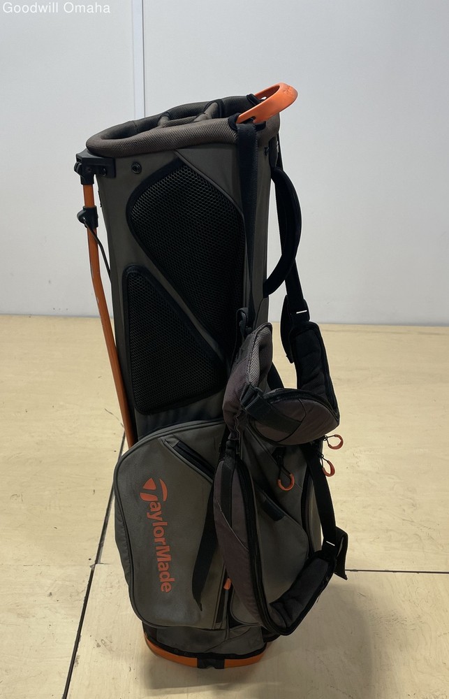 TaylorMade Flextech Lite 4-Way Divider Golf Stand Bag (Grey/Orange) W/ Backstrap