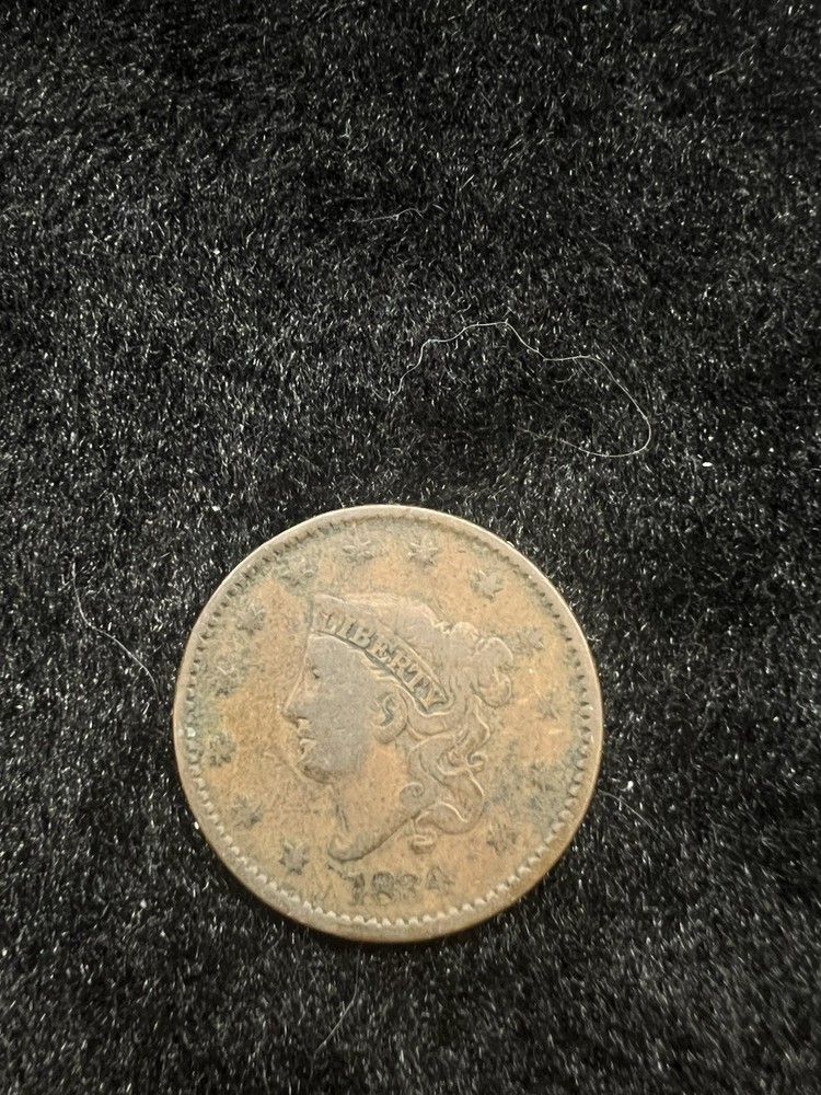1834 1C Coronet Head Large Cent Large 8 Small Stars Medium Letters VF