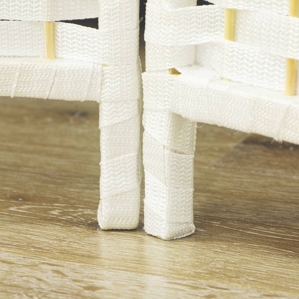 4 Panel Room Divider Freestanding Folding Privacy Screen White