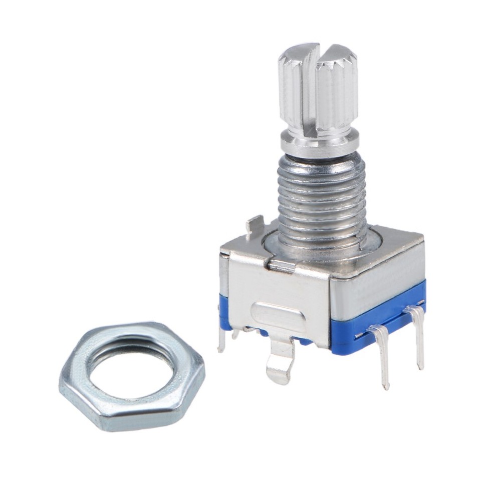 360 Degree Rotary Encoder Code Switch Potentiometer EC11 7 Pins 15mm Shaft 2pcs