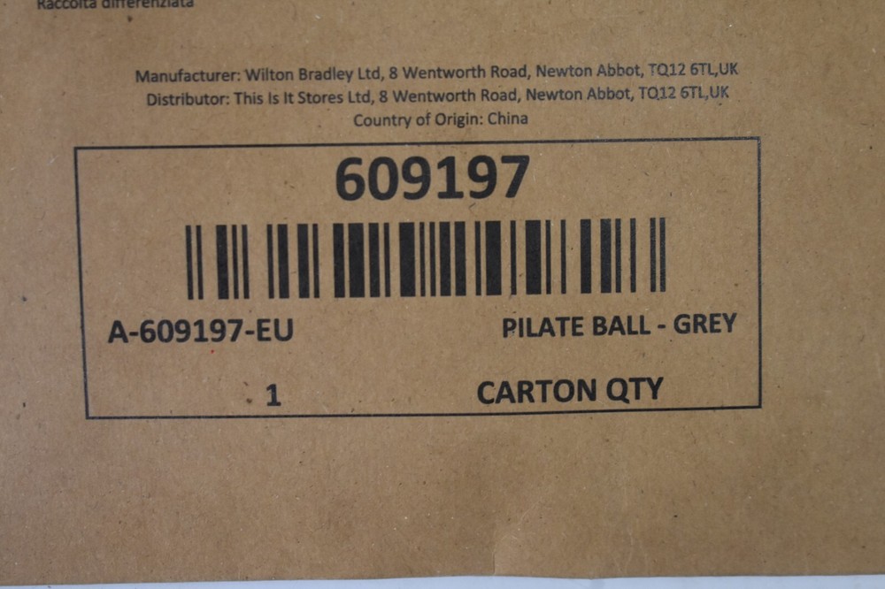 Core Balance Pilates Ball Gray 609197 Inflatable Workout Exercise Core PVC