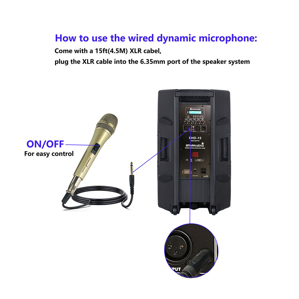 Wired Microphone Dynamic Handheld Unidirectional Microphone For Church Karaoke