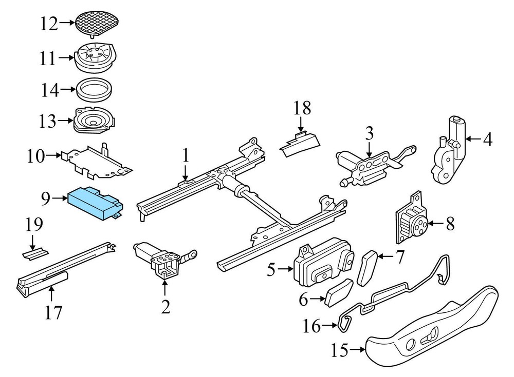 13-14 16-18 AUDI S7 - Front LEFT SEAT / Backrest Adjustment Control Module