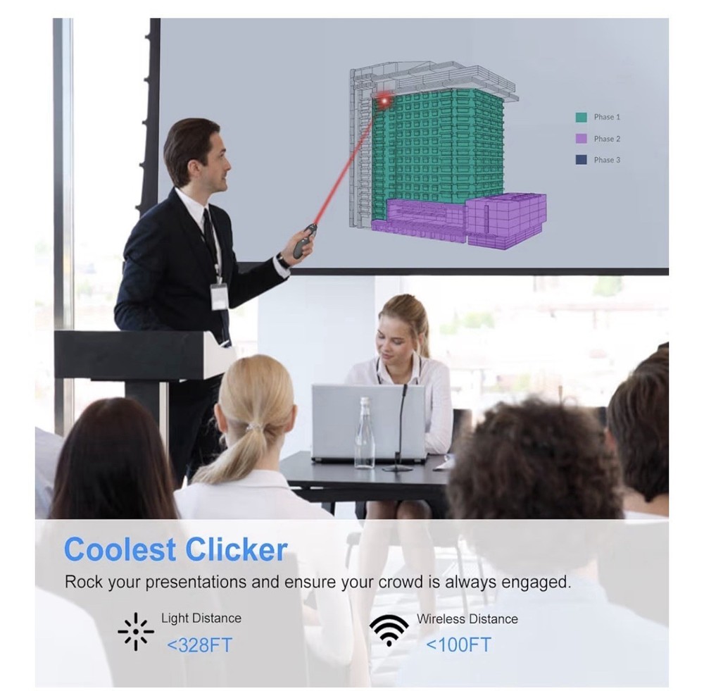 Laser Pointer Power Point Presentation Remote Control Wireless USB PPT Presenter