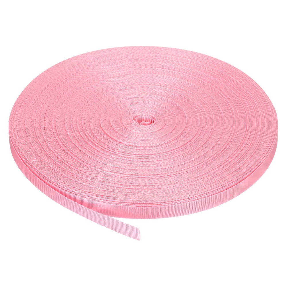 Flat Nylon Webbing Strap 3/8 Inch 50 Yards Cherry Pink for Backpack