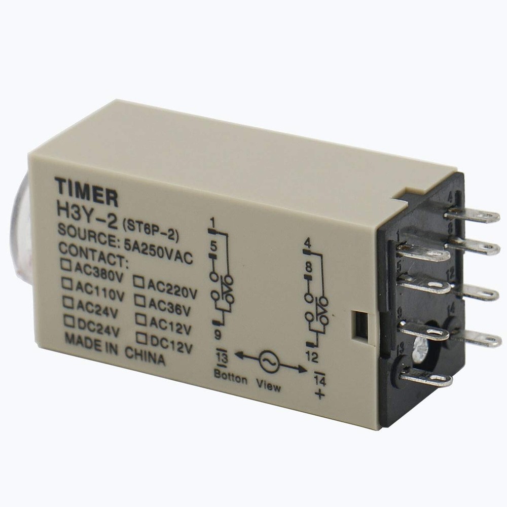 Baomain AC 110V H3Y-2 Time Delay Relay Solid State Timer 60S DPDT w Socket