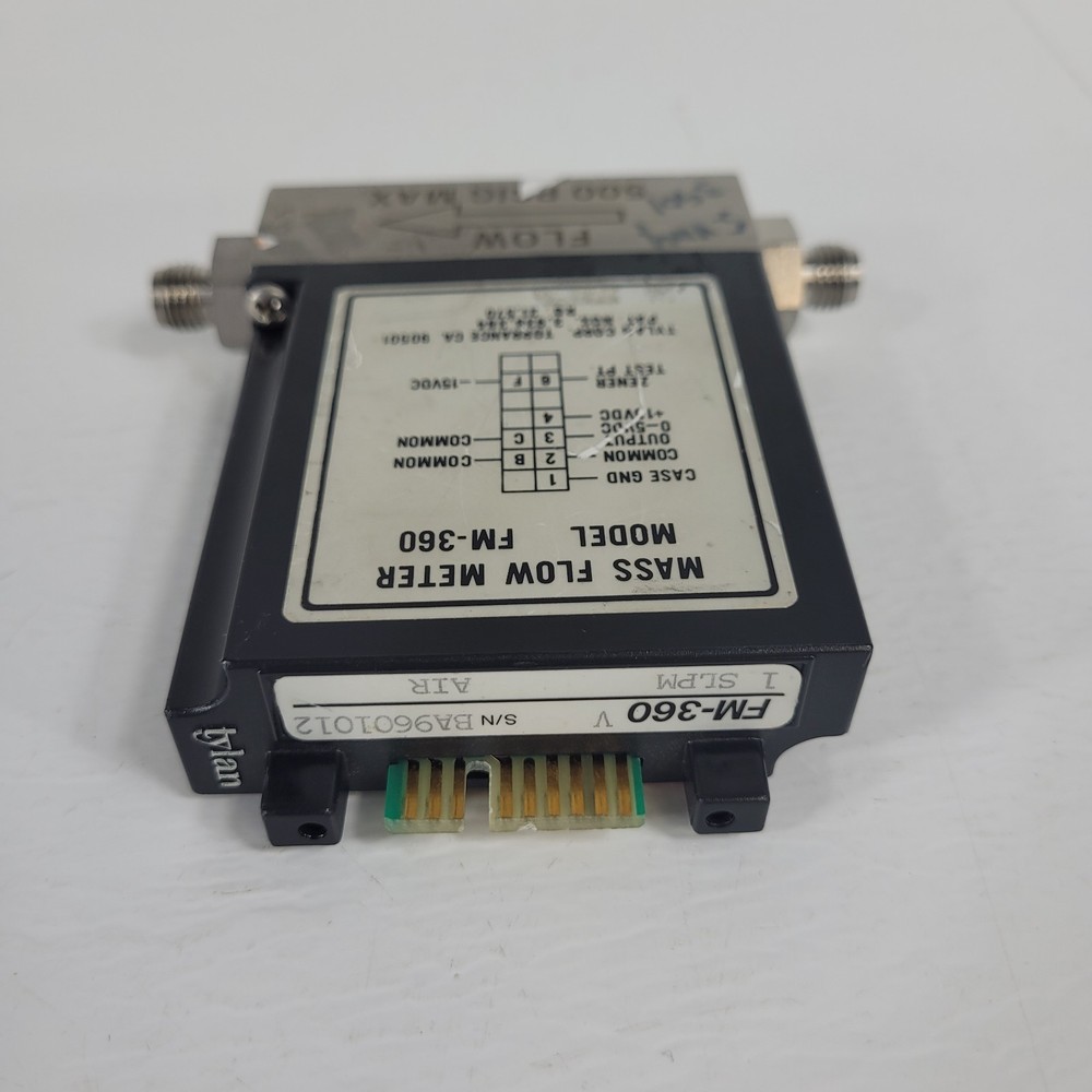 Tylan FM-360V 1SLPM Air Mass Flow Controller 150PSIG Flow Max elastomer-sealed